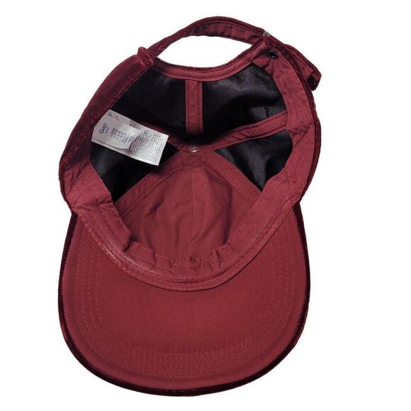 GAP Velvet Baseball Cap Red Delicious S/M Adjustable 58cm Burgundy Maroon Glam - Picture 6 of 8